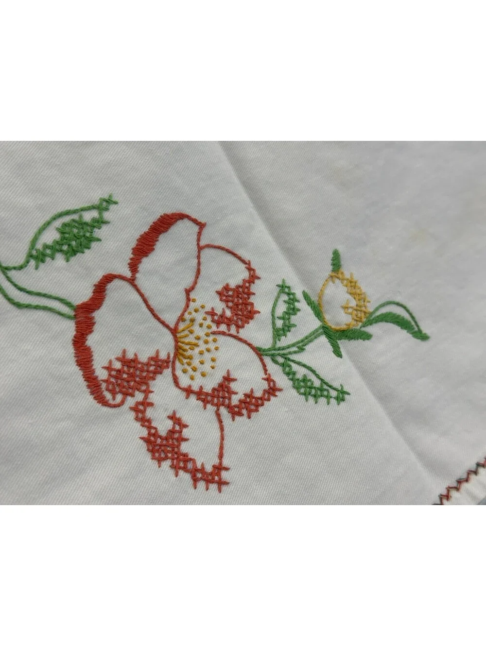 Vintage Hibiscus Roses Flower Floral Card Table Tablecloth Topper Border